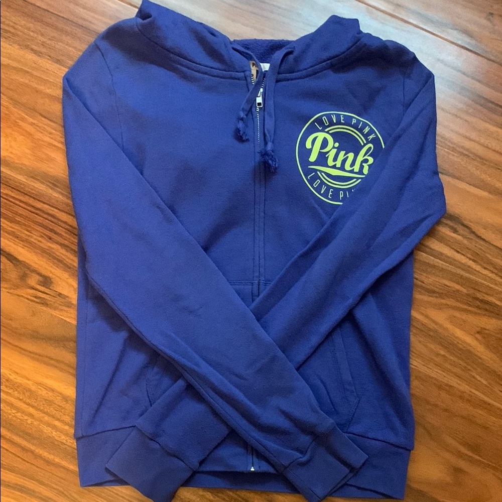 PINK Victoria's Secret Purple and Blue Zip-Up Sweatshirt